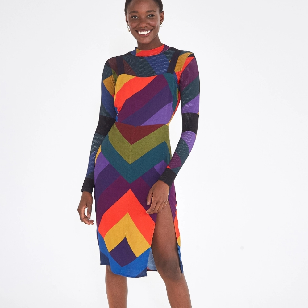 FARM Rio "Julia" Striped Slip Dress